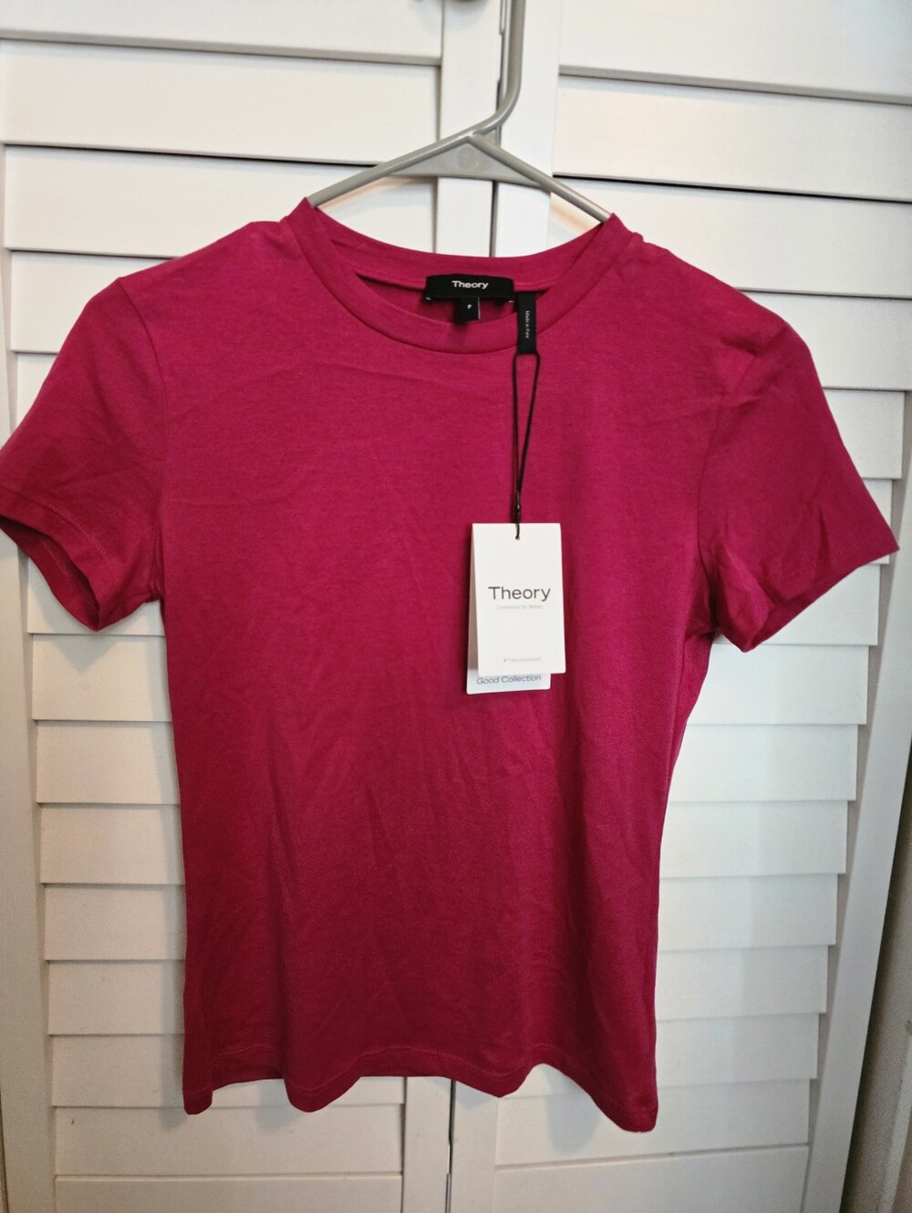 Theory Tiny Apex Organic Pima Cotton T-shirt, Size P (XS) - Picture 4 of 9